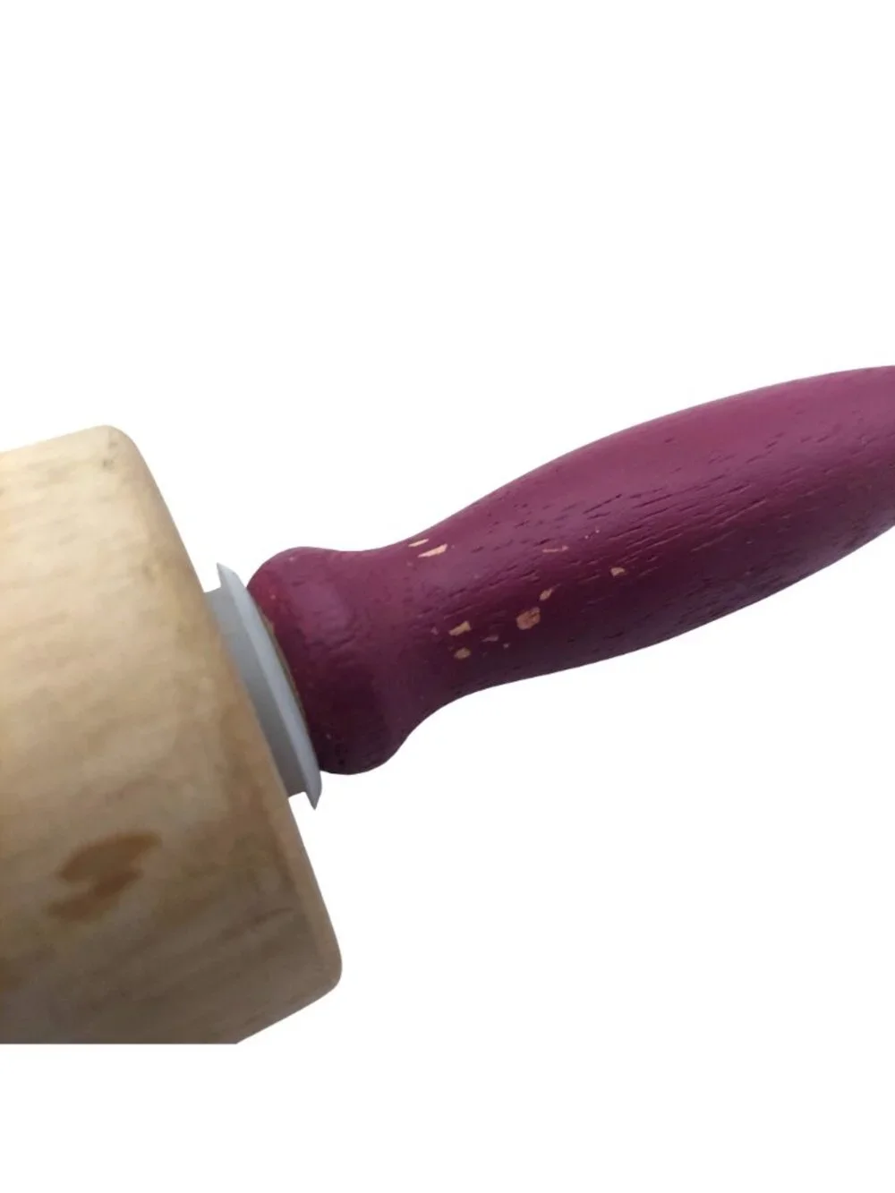 Wooden Rolling Pin Red Handles Wood 18